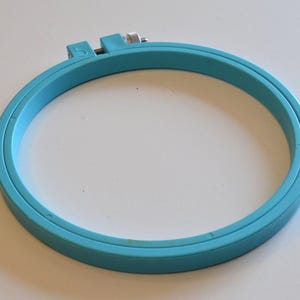 Vintage Plastic Blue Small Round Embroidery Hoop