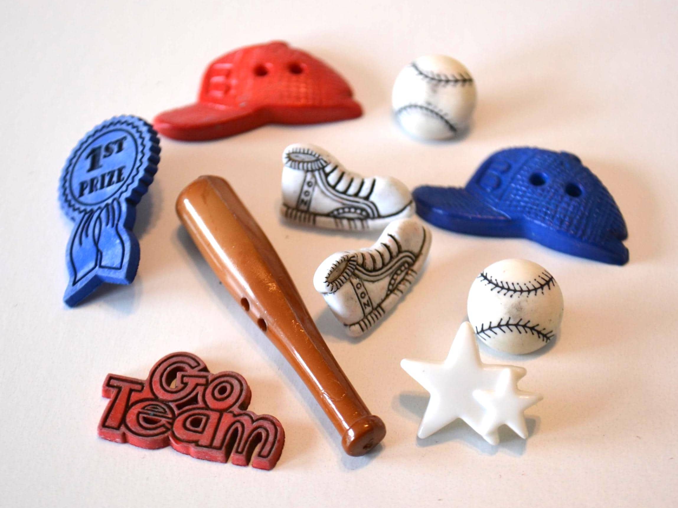 Vintage Assorted Baseball Plastic Sewing Craft Buttons Lot of 10 - Etsy