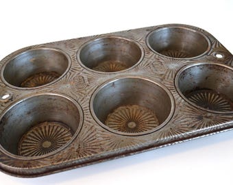 Molde metálico decorativo para muffins Ekco Starburst vintage