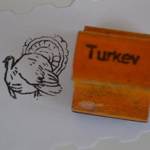 Vintage lehrreiche Klassenzimmer Bild Holz behandelt Gummi montiert Stempel - Türkei
