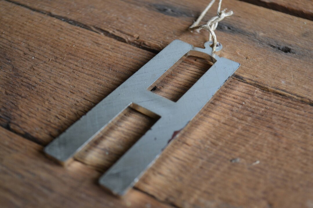 Silver Letter Initial Ornament Chippy Patina Letter D or N - Etsy