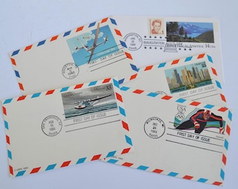 Vintage Assorted Mailing Mail Shipping USPS Airmail Stamped Ephemera Lot of 5