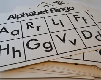Vintage Learning Education Alphabet Bingo Game Cards Lot of 10