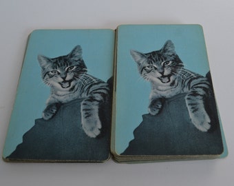 Vintage Blue Cats Kittens Animal Lot of 25 Playing Cards Ephemera