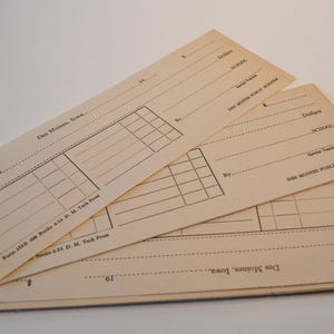 Vintage Des Moines Public Schools Iowa Unused Blank Office Accounting Receipt Ledger Supply Bills Paper Pages Lot of 10