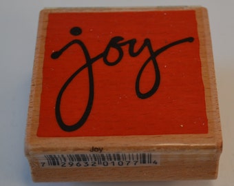 Joy Wood Mounted Rubber Stamp