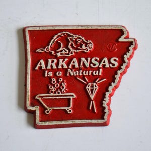 Travel Rubber Collectible Arkansas State Refrigerator Magnet