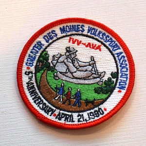 Reclaimed Vintage Des Moines Iowa Volkssport Walking Badge Patch