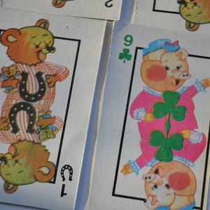 Vintage Hearts Animals Childrens Kids Game Cards  Lot of 10