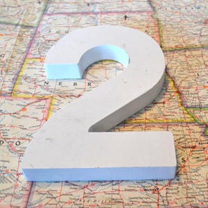 Vintage Salvage Industrial Signage Metal White Number 2