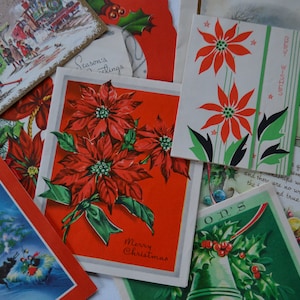 Vintage Retro Gebraucht Sortierte Urlaub Weihnachten Grußkarten Stationäre Ephemera Lot von 10