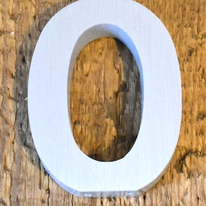 Vintage Salvage Industrial Signage Metal Silver Number Letter O