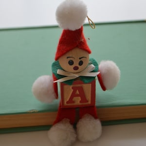 Vintage Handmade Christmas Tree Ornament Person Boy