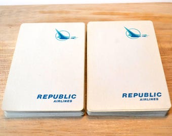 Vintage Republic Airlines Airplane Lot of 25 Playing Cards Ephemera