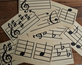 Vintage Dek A Music Music Musical Double Sided Learning Notes Flashcards Flash Cards Lot of 11