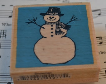 Snowman Wood Mounted Rubber Stamp