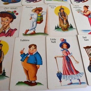Vintage Old Maid People Characters Childrens Kids Game Cards Lot of 10