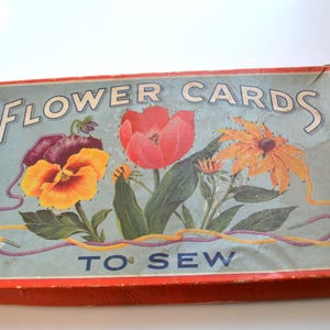 Tarjetas de flores vintage Tarjetas de costura Caja vacía