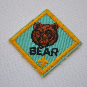 Reclaimed Vintage Boy Cub Scouts Bear Embroidered Badge Patch