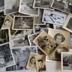 Vintage Ephemera Black White Photos Photographs Pictures Random Children Kids Boys Girls - Lot of 9