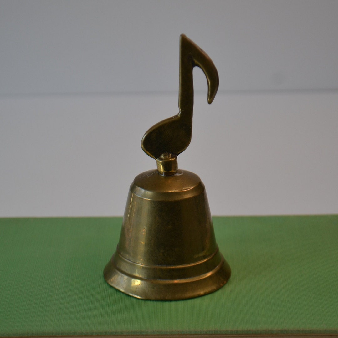 Vintage Musical Music Note Metal Brass Handbell Bell Etsy