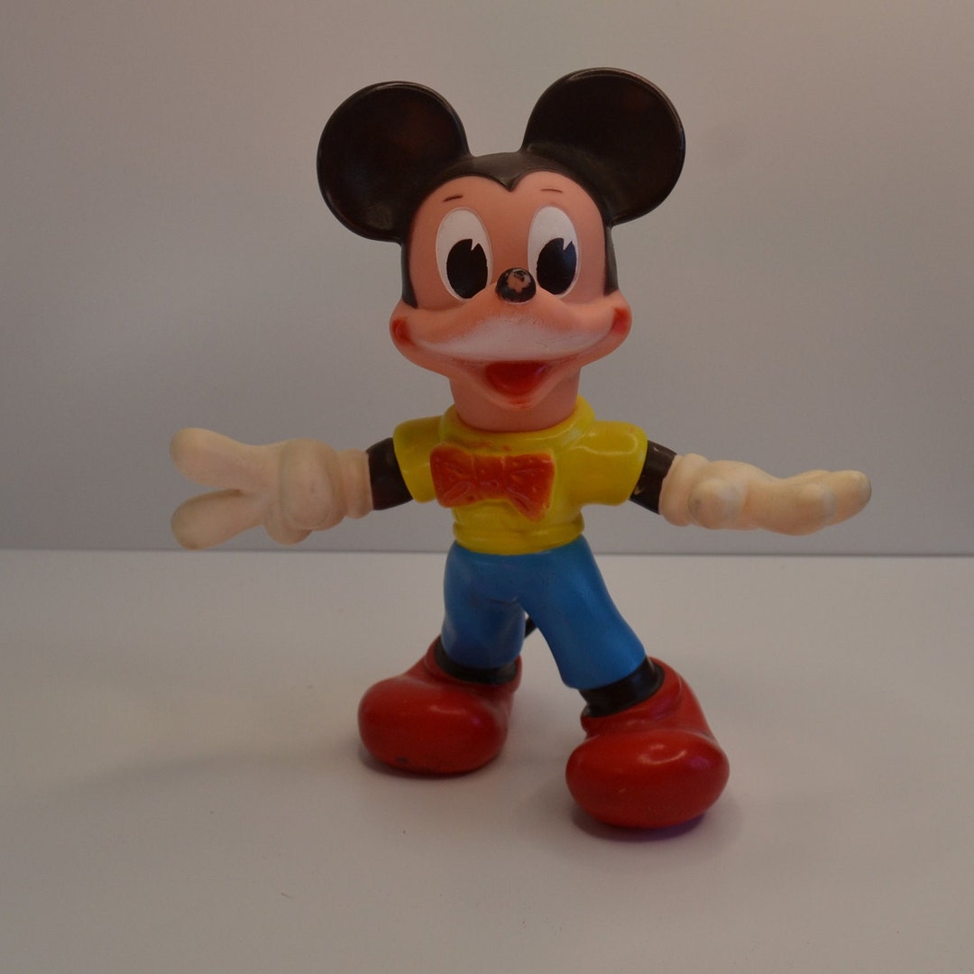 Vintage Disney Plastic Mickey Mouse Toy Figurine Pretend Play Etsy