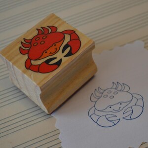 Crab Wood Mounted Rubber Stamp