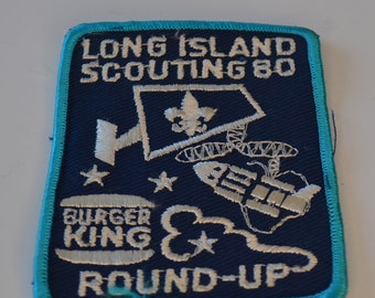 Reclaimed Vintage Boy Cub Scouts Long Island Round-Up Badge Patch