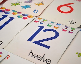 Vintage 1989 Sesame Street Numbers Flash Cards Math Kids Game Cards Assorted Lot of 25