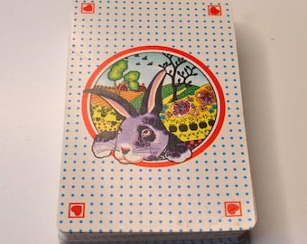 Lote de 25 naipes efímeros de conejo vintage