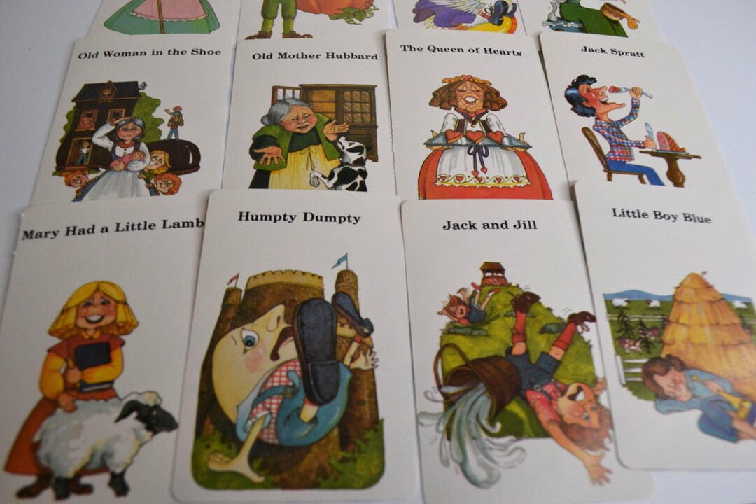 Vintage Nursery Rhymes Character Cards Assorted Lot of 11 - Etsy