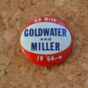 Vintage Goldwater Presidentiële Kandidaat Campagne Stemmen Pin Pinback Button