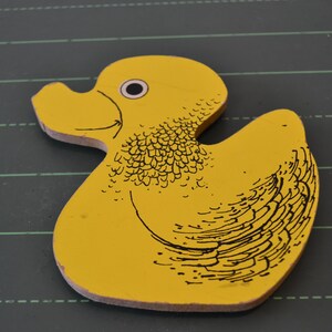 Vintage Wood Large Yellow Duck Refrigerator Magnet
