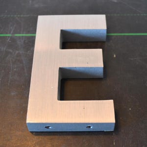 Vintage Salvage Industrial Signage Metal Silver Letter E