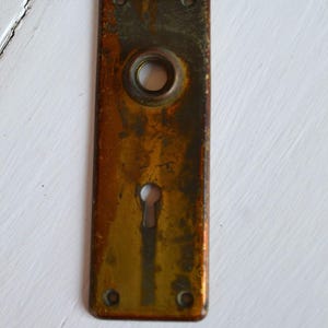 Antique Vintage Salvage Architectural Metal Design Door Plate Escutcheon Hardware