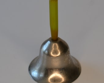 Vintage Small Green Bakelite Handle Metal Handbell Bell