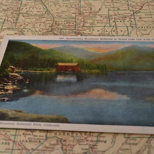 Carte postale de voyage vintage souvenir éphémère souvenir emblématique du parc national des montagnes Rocheuses, Colorado