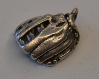 Vintage Silver Baseball Softball Glove Jewelry Charm