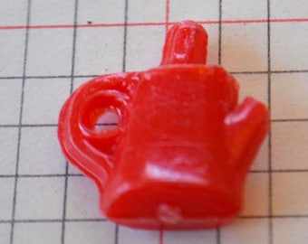 Vintage Plastic Red Watering Can Jewelry Charm