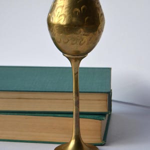 Vintage Etched Brass Candle Holder