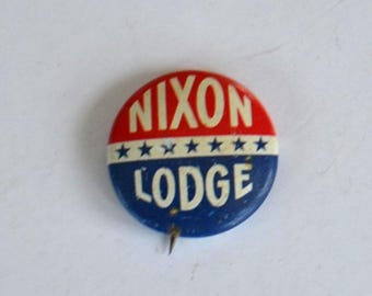 Vintage Nixon Lodge President Candidate Campaign Vote Voting Pin Pinback Button