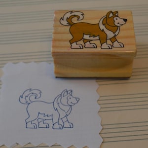 Dog Puppy Wood Mounted Rubber Stamp