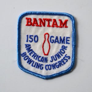 AJBC Bantam 150 Game Bowling Vintage Embroidered Badge Patch