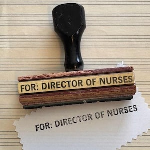 Vintage Office Business Typ Holzgriff Gummi montiert Stempel - Für: Leiter der Krankenschwestern