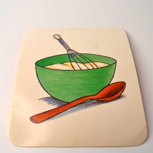 Vintage 1989 Taalontwikkeling Flashcard Flash Card Afbeelding Afbeelding - Bakken Koken