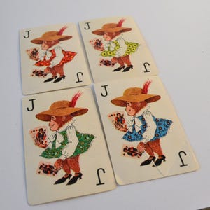 Vintage Dressed Up Monkeys Animal Lot of 4 Playing Cards Ephemera