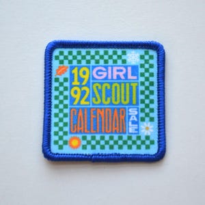 Vintage Girl Scouts 1992 Girl Scout Calendar Sale Patch Badge