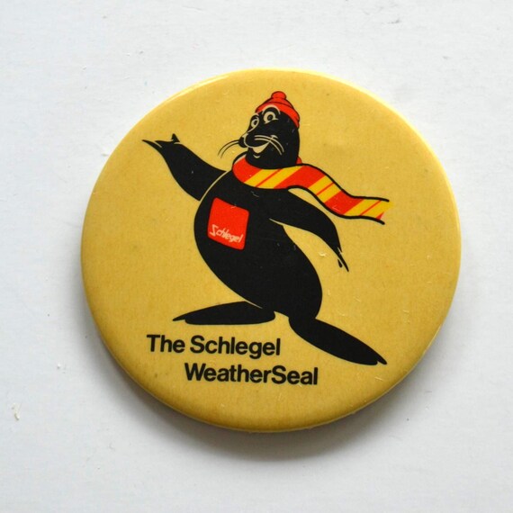 Vintage The Schlegel Weather Seal Pin Button
