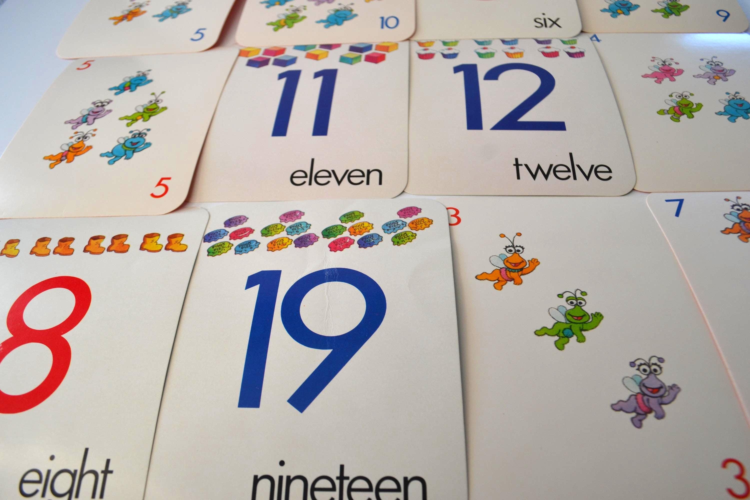 Vintage 1989 Sesame Street Numbers Flash Cards Math Kids Game