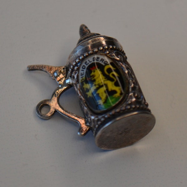 Vintage Silver German Beer Stein Jewelry Charm